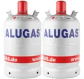 2x Alugas 11 kg Gasflasche Propangasflasche Eigentum 10 J. TÜV Tara 5,4 kg leer