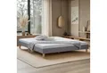 Homestyle4u Polsterbett 90x200 120x200 140x200 160x200 180x200 ohne Kopfteil Grau niedrig (Set, mit Lattenrost), Doppelbett 180 x 200 cm