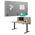 Ergotopia Akustik Trennwand Schreibtisch (160 x 80 x 2,8 cm), Verstellbarer Sichtschutz für Büro | Fokus Tischtrennwand in grau, Schallschutz Raumtrenner mit Klemmen, Schreibtisch Akustikwand