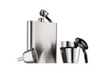WMF Flachmann Manhattan Flachmann-Set, 6-teilig, Trichter, Stamper im Lederetui, Cromargan Edelstahl mattiert