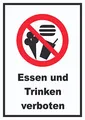HB-Druck Essen und Trinken verboten Schild A4 Rückseite selbstklebend