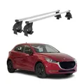 Menabo Dachträger Grundtäger für Mazda 2 2014-2020 50kg Stahl Silber 2 tlg