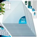 KESSER® 14x Hohlkammerstegplatten Doppelstegplatten aus Polycarbonat, Stärke 4mm - Transparent