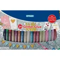 Stylex Glitzerkleber 23384, Glitter Glue, 24 Farben sortiert, je 10ml
