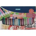 STYLEX Glitter Glue 3D, 24 x10gTuben Kleber Stifte Glitzer basteln Stift Stick