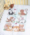 Abmessungen gestempeltes Kreuzstich -Kit: Quilt: Tier Babes