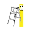 Craftfull Trittleiter CF-131A, 2-5 Stufen, Doppel-Klapptritt aus Aluminium, Anti-Rutsch, klappbar (2 x 3 Stufen)