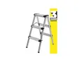 Craftfull Trittleiter CF-131A, 2-5 Stufen, Doppel-Klapptritt aus Aluminium, Anti-Rutsch, klappbar (2 x 3 Stufen)