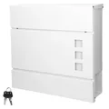 ECD Germany Briefkasten mit Zeitungsfach 37x10,5x36,5 cm in Weiß aus Stahl