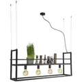 Qazqa Pendelleuchte Cage rack, ohne Leuchtmittel, E27, Schwarz, Industrie, Stahl, 4-flammig schwarz