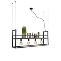 Qazqa - Industrie I Vintage I Industrie I Vintage I Hängelampe I Pendellampe I Pendelleuchte schwarz mit Gestell groß 4-flammig - Cage Rack I Wohnzimmer I Schlafzimmer - Stahl Rechteckig I Länglich -