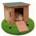 Melko Katzenhaus 50 x 45 x 43 cm mit klappbarem Deckel und Rampe, Winterfest