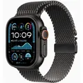 Apple Watch Ultra 2 schwarz mit Milanaise-Armband Large schwarz