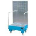 Bauer Fahrbare Auffangwanne mit Lochplattenwand LPW 60-2, lackiert, Lichtblau