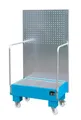 Fahrbare Auffangwanne 570x890x1685mm 60 Liter TYP LPW 60-2 RAL 5012 Lichtblau