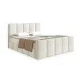 Juskys Boxspringbett Manitoba 180x200 cm - Topper & hochwertige Polsterung inklusive - Creme