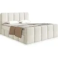 Juskys Boxspringbett Manitoba - Modernes Design mit Bouclé-Stoff - Cre me - Creme