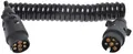 Pro Plus Spiral-Anhängerkabel, 3m mit 2 Steckern 7-polig aus PVC