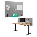 Ergotopia Akustik Trennwand Schreibtisch (120 x 80 x 2,8 cm), Verstellbarer Sichtschutz für Büro | Fokus Tischtrennwand in grau, Schallschutz Raumtrenner mit Klemmen, Schreibtisch Akustikwand