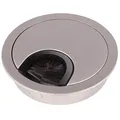 SO-TECH Kabeldurchführung Kabeldurchlass aus Metall Edelstahloptik matt Bohrmaß Ø 68 mm Schreibtisch mit Staubdichtung