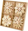 16x Strohsterne Ø 10 cm | XXL Baumschmuck Natur | Weihnachtsdeko Set Retro