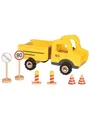 Goki Wooden Work Vehicle with Traffic Signs 7 pcs.