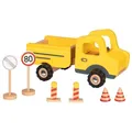 GOKI Gollnest & Kiesel Baustellenfahrzeug mit Verkehrsschildern Spielzeugauto