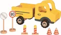 Baustellenfahrzeug mit Verkehrsschildern: 23,2 x 12,6 x 12 cm, Holz, (US IMPORT)