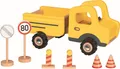 Baustellenfahrzeug mit Verkehrsschildern, 