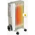 BROLLUX Ölheizung elektrisch 1500W Ölradiator Elektroheizung 7 Lamellen mobiler Elektroheizkörper Heizgerät Thermostat Ölheizer - Grau