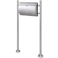 Edelstahl Postkasten Standbriefkasten mit Briefkastenständer Mailbox vidaXL
