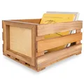 Creative Deco Vinyl Box zur Aufbewahrung bis zu 80 Schallplatten | Regal Holzbox 46x36x25 cm (+/- 1cm) | Schallplattenkiste Holz | Buchenholz LP Kiste für Obst, Gemüse, Wein, Spielzeugkiste