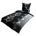 2 tlg Winter Bettwäsche 155x220 Thermo Fleece Flausch Garnitur Warm Schwarz Grau