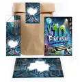 LIMONIA Einladungskarten Graffiti zum 10. Geburtstag Einladung Karten mit Umschlägen Mitgebsel, Mitgebsel Set mit Graffiti Motiv für Kinder zum zehnten Geburtstag