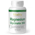 Magnesium Glycinat Hochdosiert, Kapseln mit 300 mg Bisglycinat pro Tagesdosis (120 Stk) Muskeln, Knochen Nahrungsergänzung Vitality Nutritionals by VitaminExpress