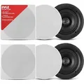 Pyle 13.3cm-Deckeneinbaulautsprecher, 150W-Ceiling Speaker,Deckenlausprecher,Wandlausprecher, Flache Lausprecher, Montagesystem,Hochtöner Laustpre... - Weiß
