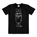 Logoshirt® Die Sendung mit der Maus I Maus I Umriss I T-Shirt Print I Damen & Herren I kurzärmlig I schwarz I Lizenziertes Originaldesign I Größe XL