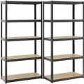 Juskys 3er Regalsystem 1 Corner und 2 Basic Insgesamt 15 Böden mit 2625 kg Tragkraft Grau