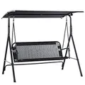 Outsunny 2-Sitzer Hollywoodschaukel Outdoor Gartenliege UV-beständig Hochwertiges Metallrohr winkeleinstellbar Schwarz