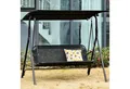 Outsunny Hollywoodschaukel Gartenschaukel mit verstellbarem Sonnendach, UV-Schutz, 2-Sitzer, Verstellbares Dach, Schaukel, 1 tlg., Schaukelbank, für Garten, Balkon, Schwarz
