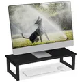 relaxdays im Industrial Desig Monitorständer, (XL) schwarz 55 cm x 15 cm x 23 cm