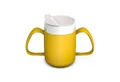 Ornamin Schnabelbecher 2-Henkel-Becher mit Trink-Trick und Schnabelaufsatz/ Trinkaufsatz, 2-tlg., Kunststoff, Trinkhilfe l Alltagshilfe l Schnabeltasse l BPA-frei l Made in Germany