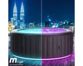 BRAST Whirlpool aufblasbar MSpa Aurora mit LED-Beleuchtung für 6 Personen Ø204x70cm, aufblasbares Aufstellbecken, (In- Outdoor Pool 138 Massagedüsen Energiespar-Timer Heizung, wählen Sie aus 20 Farben), Aufblasfunktion per Knopfdruck Bubble Wellness Massage
