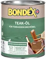 Bondex Teak Öl Teak 0,75 L für 17 m² | Extrem wasserabweisend | Schützt vor Rissbildung und Austrocknung | Atmungsaktiv | matt | Holzöl | Holzschutz