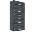 AL Briefkastensysteme Wandbriefkasten 8 Fach Premium Briefkasten A4 in RAL Farbe 7016 Anthrazit Grau