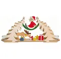 Kuhnert Schwibbogen Bastelset Teelichtbogen Weihnachtsmann mit Elch (12cm) von Drechslerei