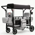 Sekey Bollerwagen Kinder Zwillingsmodus Grau