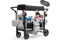 Sekey Bollerwagen für Kinder zum Sitzen, Bollerwagen Faltbar Kinderwagen für 2 Kinder, Duo Schiebegriff Kinderwagen mit 2 integrierten 5-Punkt-Gurtsystem