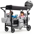 Duo Schiebegriff Kinderwagen Bollerwagen mit 2 integrierten 5-Punkt-Gurtsystem