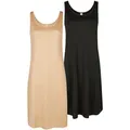 Unterkleid NINA VON C. "2er Pack Unterkleid Länge 90 cm Elegance", Damen, Gr. 40, N-Gr, caramel schwarz, Obermaterial: 81% Viskose CV. 19% Polyester PES., Kleider